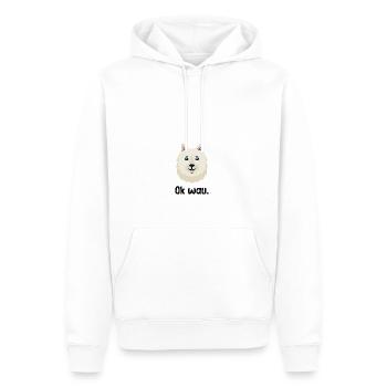 Ok wau mit American Eskimo Hundeliebhaber - Männer Premium Bio Hoodie - Weiß - Vorne - Nico (187cm)