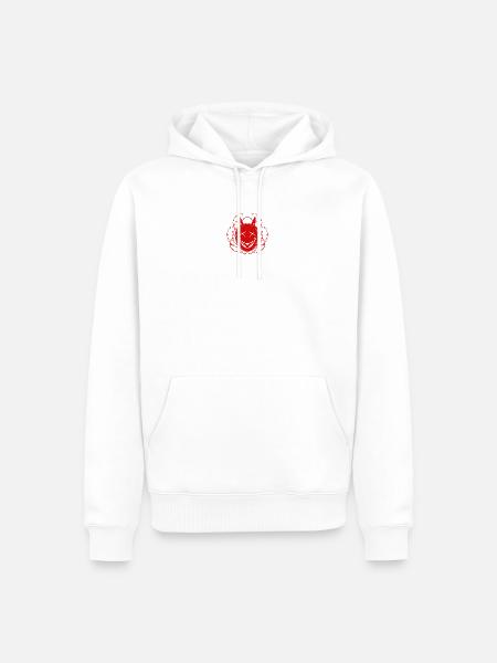 Grinsender Teufel im Stacheldraht - Männer Premium Bio Hoodie - Weiß
