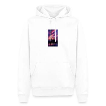 Paar im Sonnenuntergang - Männer Premium Bio Hoodie - Weiß - Vorne - Nico (187cm)