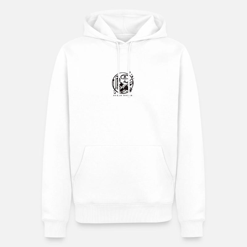 Plongée sous-marine - Tauchen Silhouette - Sweat à capuche Premium bio Homme - blanc