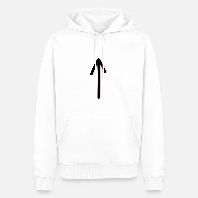 Pfeil - Männer Premium Bio Hoodie - Weiß