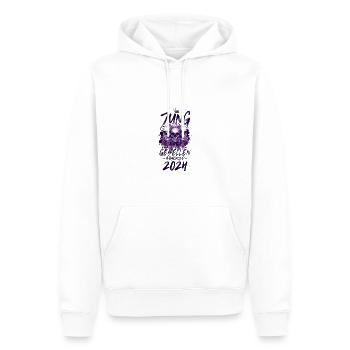 Crâne d’enterrement de vie de garçon 2024 - Sweat à capuche Premium bio Homme - blanc - Devant - Nico (187cm)