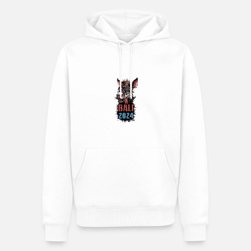 Bali 2024 Âne de vacances - Sweat à capuche Premium bio Homme - blanc