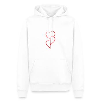 Don d’organes - Coeurs - Sweat à capuche Premium bio Homme - blanc - Devant - Nico (187cm)