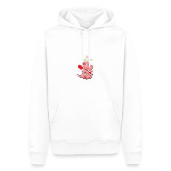 Dinosaure T-Rex Tyrannosaurus Rex I Cadeau - Sweat à capuche Premium bio Homme - blanc - Devant - Nico (187cm)
