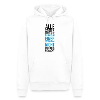 Innovation Spruch neue Wege clever geht nicht - Männer Premium Bio Hoodie - Weiß - Vorne - Nico (187cm)