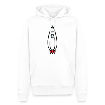 Vecteur de vol spatial spatial de fusée spatiale - Sweat à capuche Premium bio Homme - blanc - Devant - Nico (187cm)
