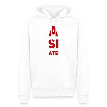 A SI ATE. Merveilleux NOUVEAU design par Maximum Design !! - Sweat à capuche Premium bio Homme - blanc - Devant - Nico (187cm)