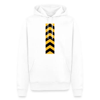 CAUTION TAPE - BANDE DE BLOCAGE - ARROW - YELLOW BLACK - Sweat à capuche Premium bio Homme - blanc - Devant - Nico (187cm)