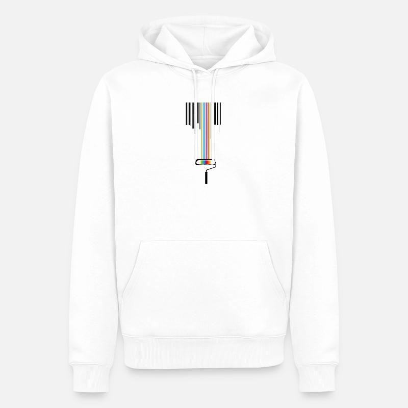 Farbrolle mit Strichcode - Männer Premium Bio Hoodie - Weiß