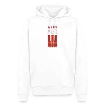 Course de course de course sport cadeau pour les athlètes - Sweat à capuche Premium bio Homme - blanc - Devant - Nico (187cm)