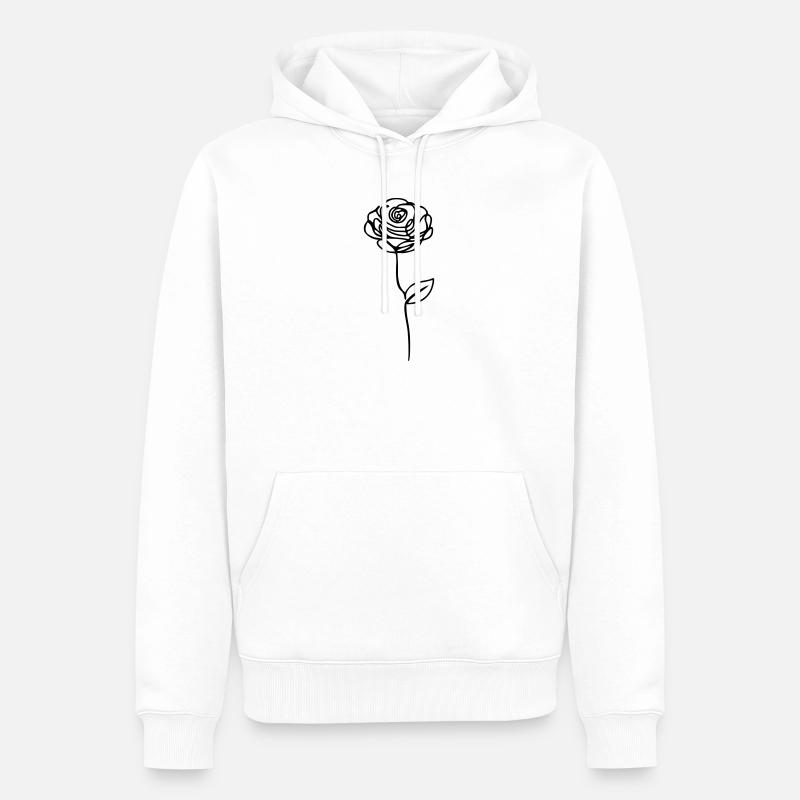rose - Sweat à capuche Premium bio Homme - blanc