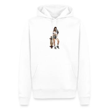Longboard - Männer Premium Bio Hoodie - Weiß - Vorne - Nico (187cm)