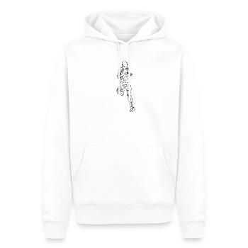 Running Man Dessin de griffonnage d’une seule ligne - Sweat à capuche Premium bio Homme - blanc - Devant - Nico (187cm)