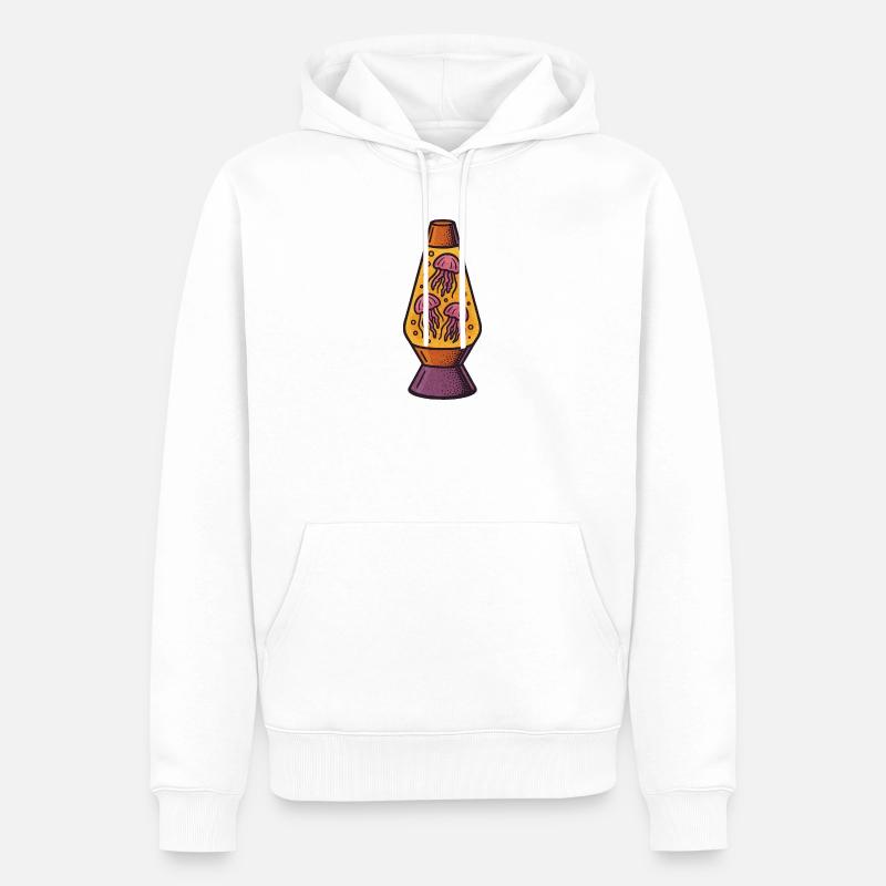 Effet lampe à lave méduse néon - Sweat à capuche Premium bio Homme - blanc