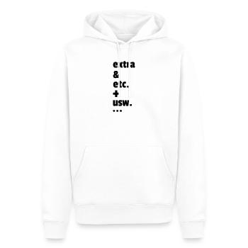 and more - Men’s Premium Organic Hoodie - white - Front - Nico (187cm)