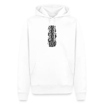 Reifenspur Profil Schlamm MTB - Männer Premium Bio Hoodie - Weiß - Vorne - Nico (187cm)