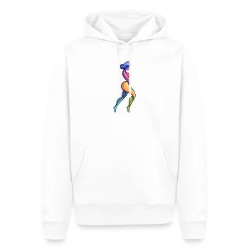 Farbenfrohe abstrakte Weiblichkeit - Männer Premium Bio Hoodie - Weiß - Vorne - Nico (187cm)