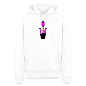 Flower - Men’s Premium Organic Hoodie - white - Front - Nico (187cm)