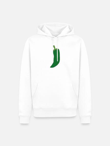 Grüne Chili Silhouette - Männer Premium Bio Hoodie - Weiß