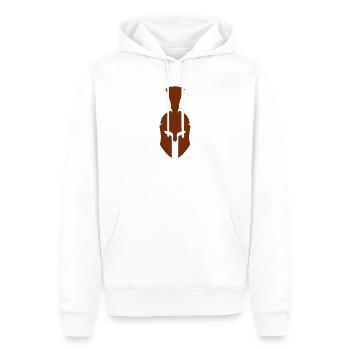 Spartanischer Helm Retro Braun - Männer Premium Bio Hoodie - Weiß - Vorne - Nico (187cm)