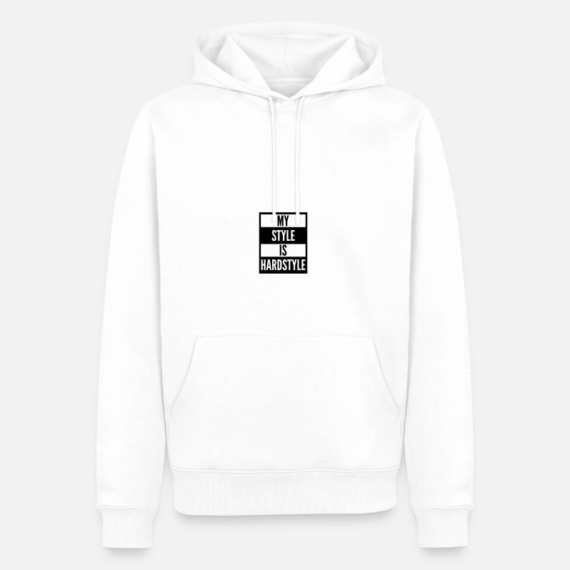my style is hardstyle - Männer Premium Bio Hoodie - Weiß