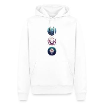 Zeichen Fabelwesen - Männer Premium Bio Hoodie - Weiß - Vorne - Nico (187cm)
