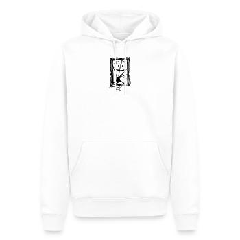 Spiegel - Männer Premium Bio Hoodie - Weiß - Vorne - Nico (187cm)