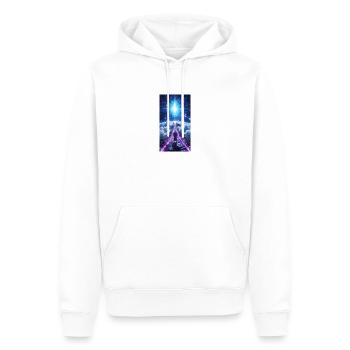 Wanderer auf Weltraum Weg - Männer Premium Bio Hoodie - Weiß - Vorne - Nico (187cm)