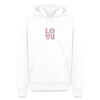Love Aufschrift - Valentinstag - Männer Premium Bio Hoodie - Weiß - Vorne - Nico (187cm)