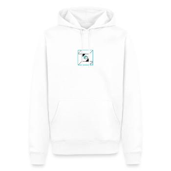 Turquoise FlorenceDesign Merch - Sweat à capuche Premium bio Homme - blanc - Devant - Nico (187cm)