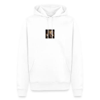 Huhn neben ihnen ist eine Katze - Männer Premium Bio Hoodie - Weiß - Vorne - Nico (187cm)