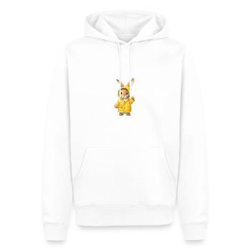 Cute baby bunny in yellow raincoat rain jacket A - Men’s Premium Organic Hoodie - white - Front - Nico (187cm)