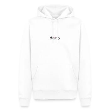deins – mit farbigem Herz - Männer Premium Bio Hoodie - Weiß - Vorne - Nico (187cm)