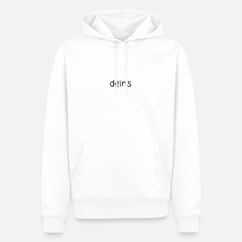 deins – mit farbigem Herz - Männer Premium Bio Hoodie - Weiß