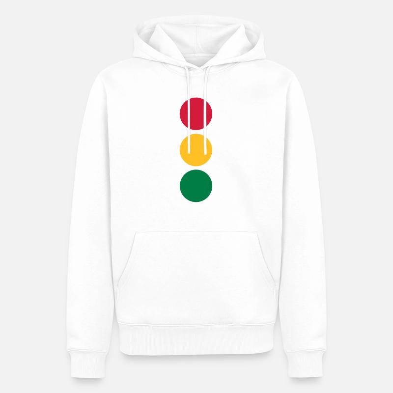 Ampel - Auto - Männer Premium Bio Hoodie - Weiß