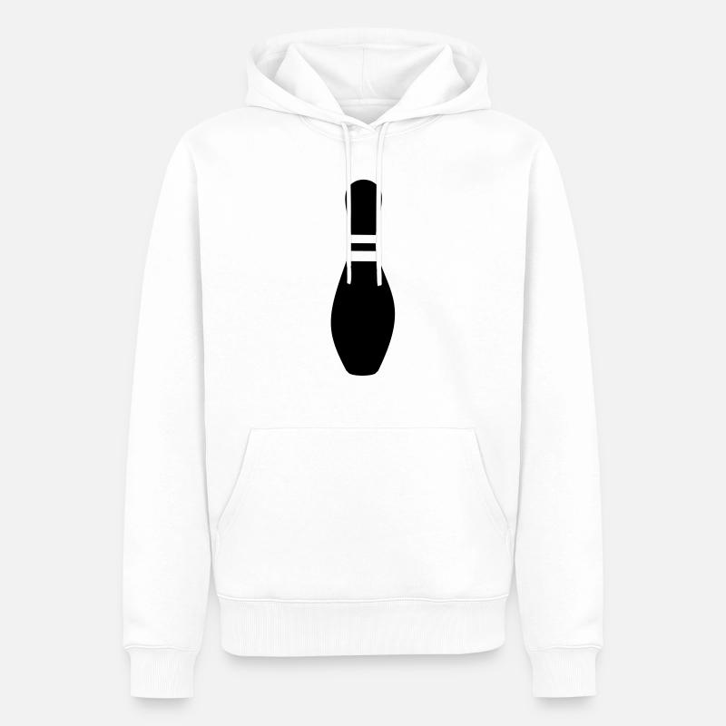 Bowling Pin - Männer Premium Bio Hoodie - Weiß