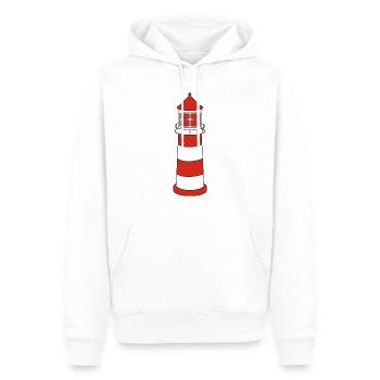 Roter Leuchtturm - Männer Premium Bio Hoodie - Weiß - Vorne - Nico (187cm)