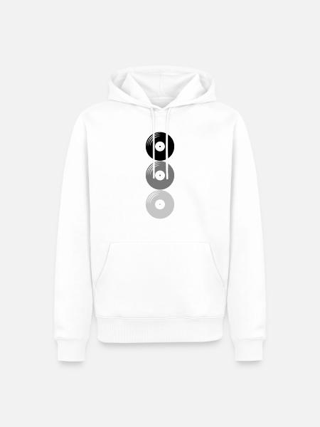 Platten 3 Vinyl - Männer Premium Bio Hoodie - Weiß