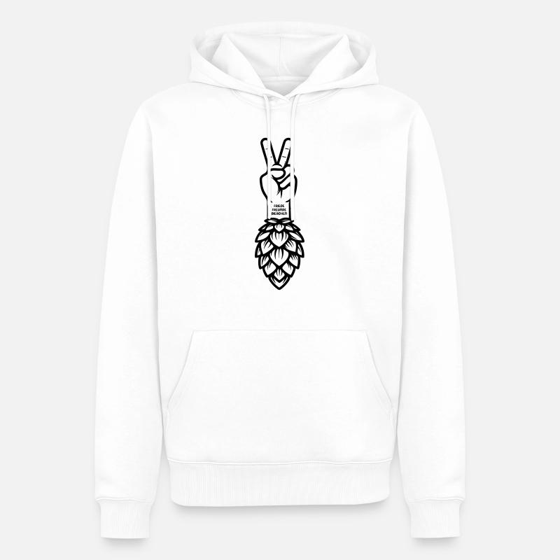 Friede Freunde Bierchen - Sweat à capuche Premium bio Homme - blanc
