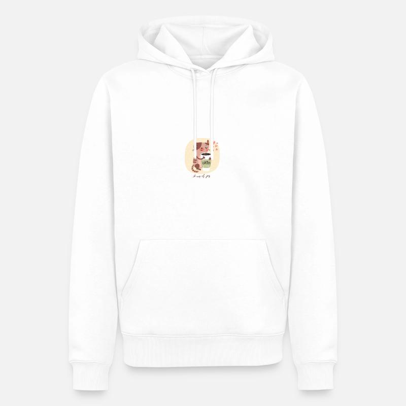 Katze - Männer Premium Bio Hoodie - Weiß