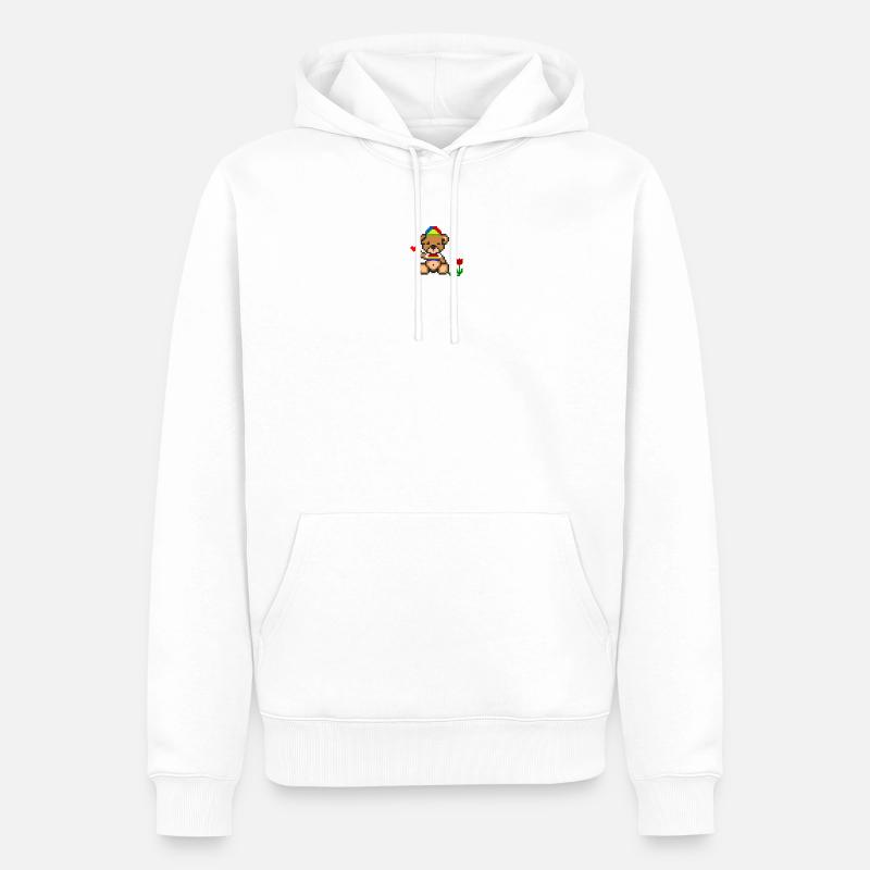 Pixel MiniBear Pride - Sweat à capuche Premium bio Homme - blanc
