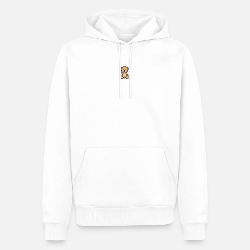 Pixel MiniBear Light - Sweat à capuche Premium bio Homme - blanc