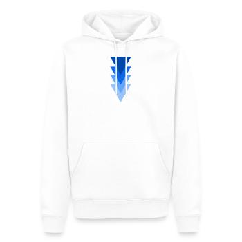 triangle de nuances de la couleur bleu - Sweat à capuche Premium bio Homme - blanc - Devant - Nico (187cm)