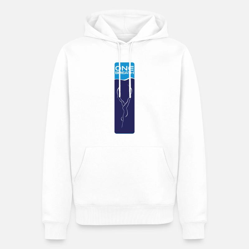 Freitauchen Emblem ONE Breath - Männer Premium Bio Hoodie - Weiß