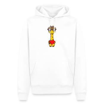 Girafe avec lunettes de soleil et cœur - Sweat à capuche Premium bio Homme - blanc - Devant - Nico (187cm)