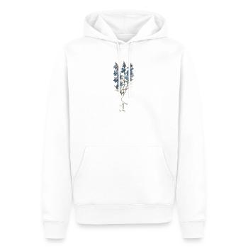 Design floral bleu et blanc - Sweat à capuche Premium bio Homme - blanc - Devant - Nico (187cm)