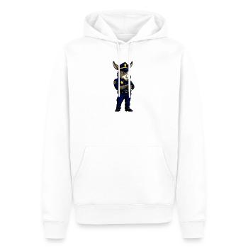 Âne policier - Sweat à capuche Premium bio Homme - blanc - Devant - Nico (187cm)