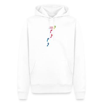 Rainbow Footprints - go barefoot through life - Men’s Premium Organic Hoodie - white - Front - Nico (187cm)