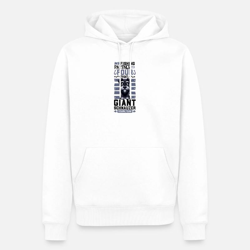 Pêche et schnauzer géant - Sweat à capuche Premium bio Homme - blanc